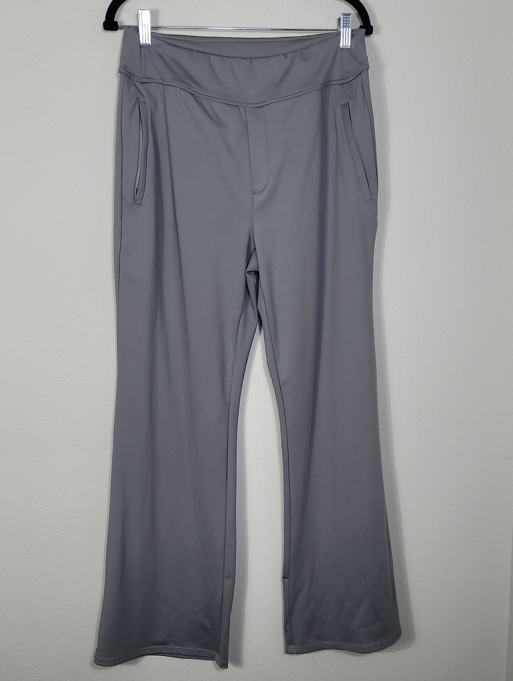 Halara Wide Leg Pull On Pants Size Large Gray Minimalist Travel